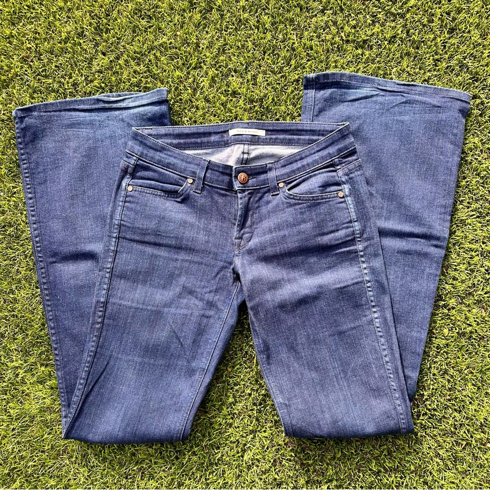 Rich & Skinny Dark Denim Wide Leg Boot Cut Jeans